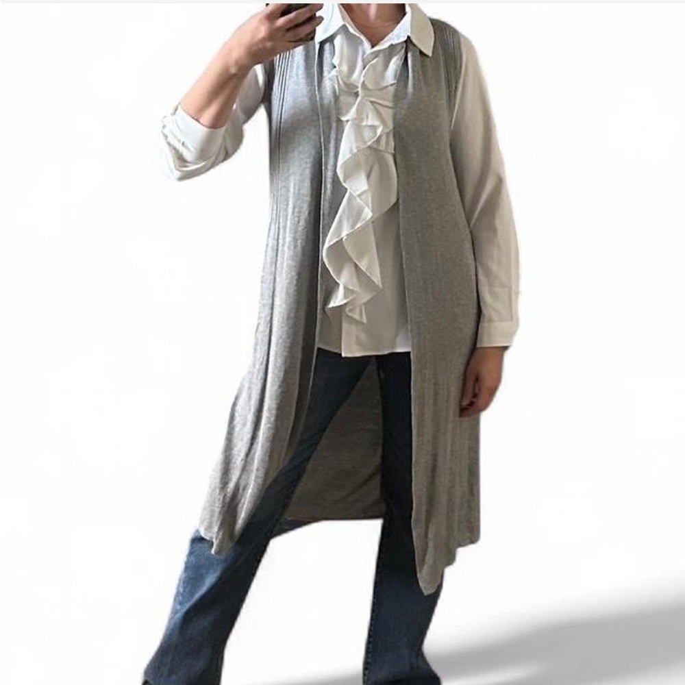 Gray Women's Long Cardigan